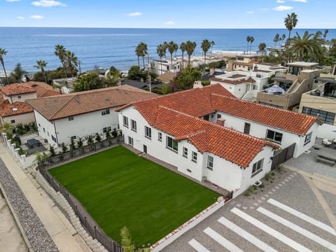 Front Arial View of Rosamar, Closeby Beaches and Large Lawn Space 