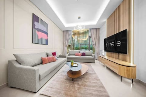 Step into serene elegance, unwind in a sleek modern lounge, and dive into effortless comfort.