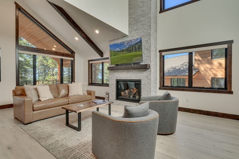 Living, kitchen, and dining area