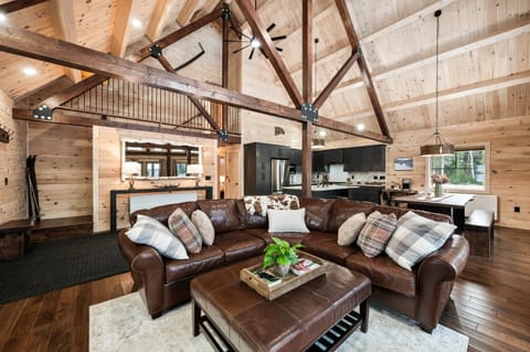 Rustic main floor with vaulted ceilings