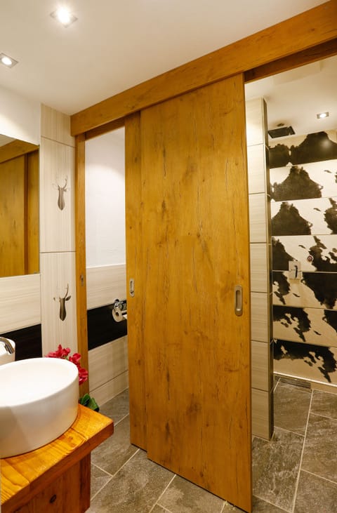 Shower, free toiletries, towels