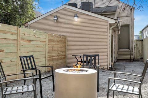 Courtyard fire pit for evening hangs