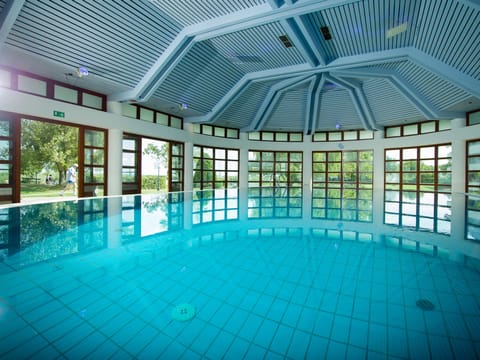 Indoor pool, sun loungers