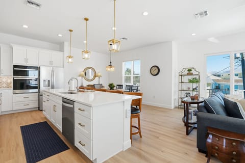 Cook comfortably in the fully stocked full kitchen with all the essentials - from pots/pans, baking sheets, cutting boards, blender, and more! 