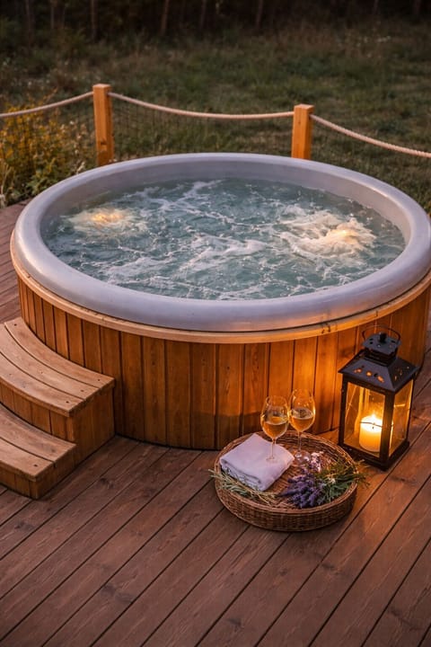 Family Cabin, Mountain View | Private spa tub