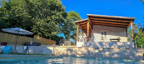 Seasonal outdoor pool, sun loungers