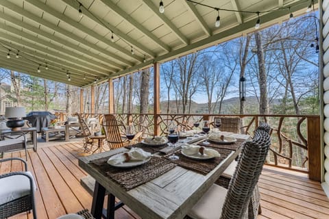 Terrace | Outdoor Dining Area & Woodland Views