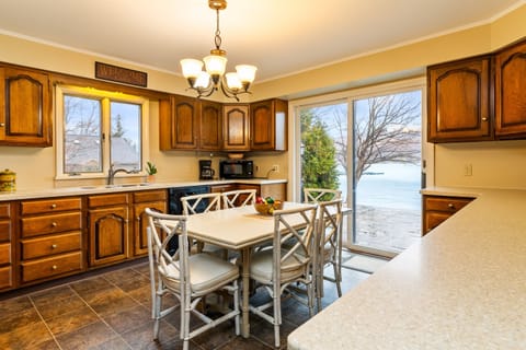 Additional seating in the large kitchen in the main house