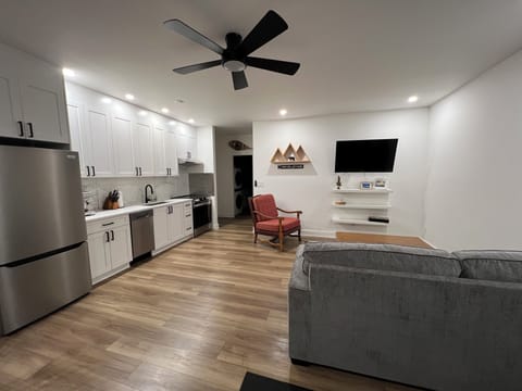 Living room and kitchen.