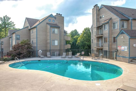 Swimming pool oasis awaits And, dive into fun at this sparkling pool surrounded by nature's beauty!