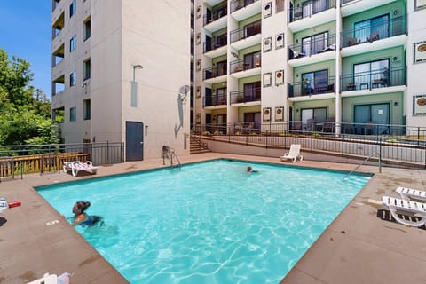 Poolside paradise awaits. And, dive into relaxation in our refreshing pool surrounded by lush greenery!