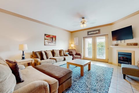 Relax and unwind in this stylish space with stunning views and a fireplace!