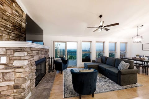 Spacious elegance with stunning mountain views and a modern stone fireplace!