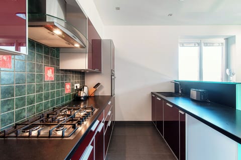 Apartment, Lake View | Private kitchen | Full-size fridge, microwave, oven, stovetop