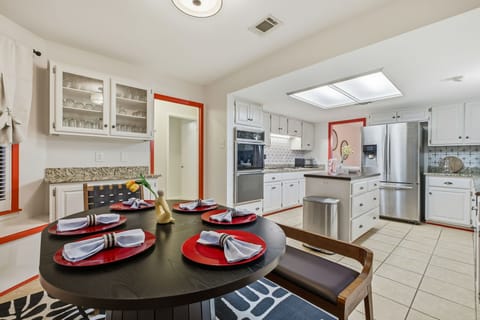 Big meals, bigger smiles! Our dining space is made for eating, sharing, and making memories (and maybe a little dancing).