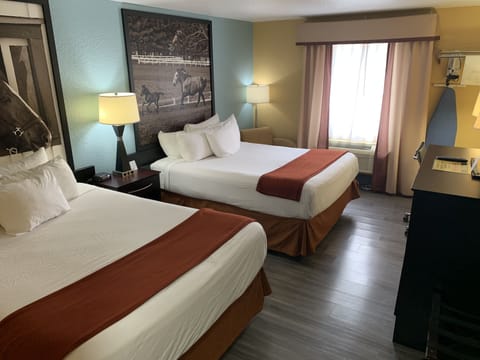 Standard Room, 2 Queen Beds | Desk, blackout drapes, iron/ironing board, free WiFi
