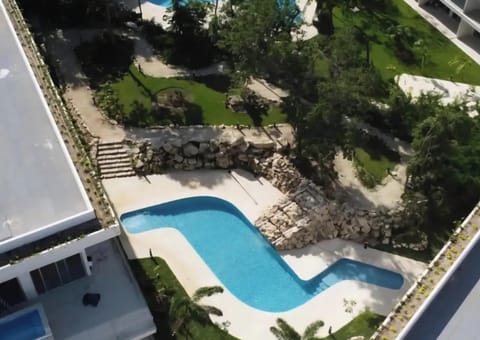 2 pools between towers A and B