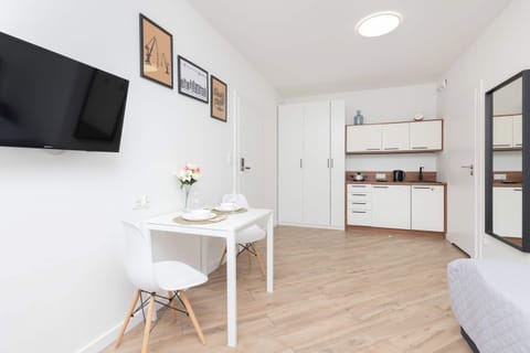 Living area with table.