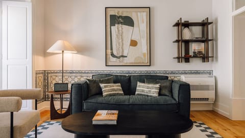The living room was carefully decorated with a sofa-bed for your comfort. This is the perfect place to relax and unwind after a long day exploring Lisbon.

#design #comfort #Portugal #pt #Lisbon