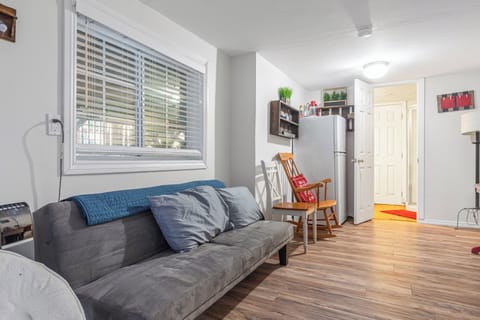 Lounge area with a sofa.