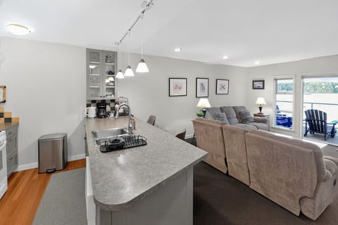 Open concept kitchen and living area