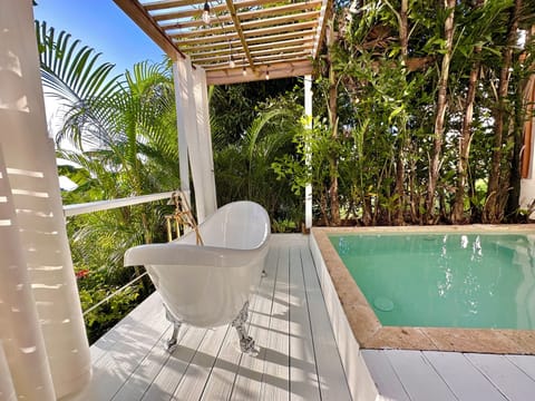 Outdoor spa tub