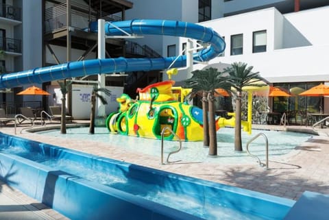 Dive into fun with waterslides and a playful splash zone.