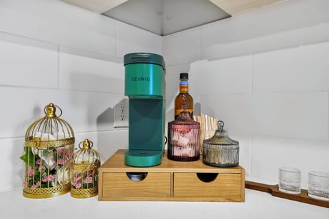 Fully stocked coffee bar 