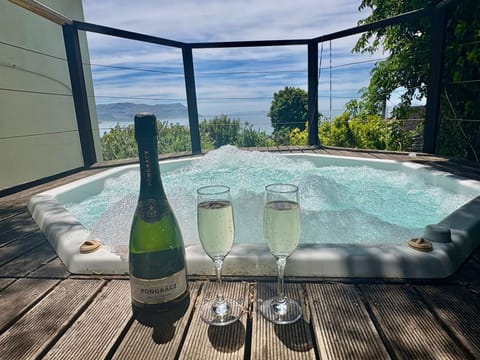 Hot tub with sea views