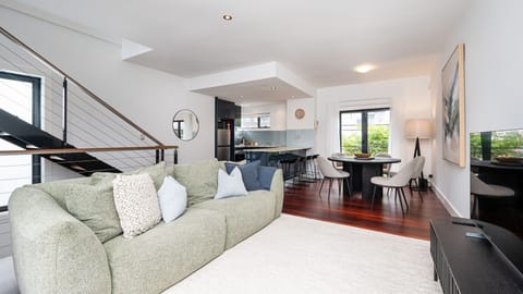 Bright light open plan living dining