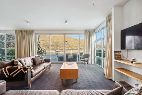 Spacious living area with stunning lake views