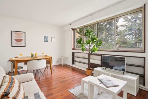 The open-plan living and dining area
