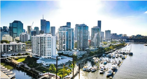 Dockside apartment building on the Brisbane River in Kangaroo Point