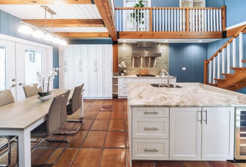 Fully Updated kitchen with Viking Hood, Gas Range, and Wine Cooler