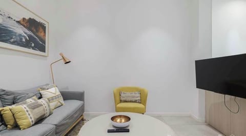 Comfortable living room with television