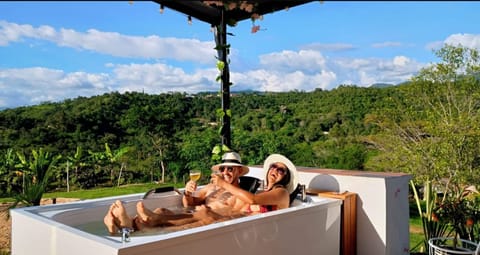 Indoor spa tub