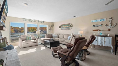 Curl up in the lakeview living room & stream your favorites on the smart TV​