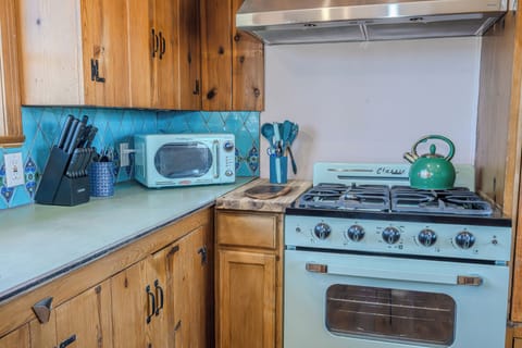 All utensils, cookware, toaster, microwave, plates, cups and much more provided