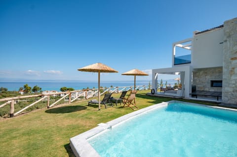 Panoramic views of pool and property