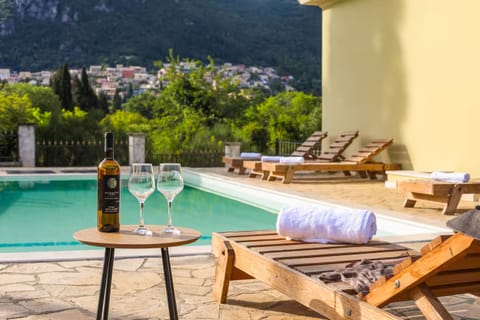 Contemporary pool and property views