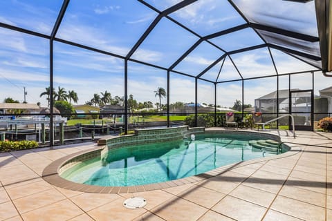 Enjoy the views in the electric-heated pool