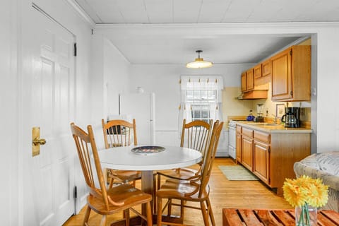 Dining area looking into the kitchen