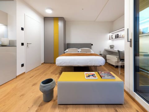Interior Design, Wall, Flooring, Wood, Ceiling, Furniture, Floor, Room, Lighting, Apartment