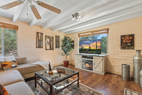 Relax and enjoy your favorite movie or TV show on the comfortable sofa!
