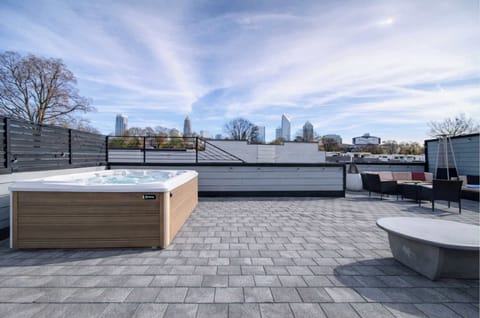 Relax in the private hot tub after a long day and enjoy a quiet, peaceful soak.