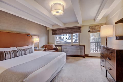 Get a good night's rest in the plush bed.