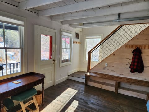 View of stairwell from living room.