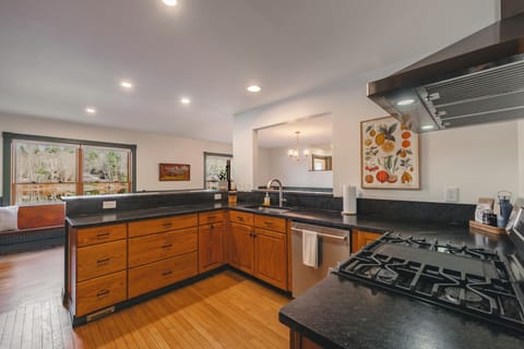 The kitchen is large and updated perfect for cooking for family and friends