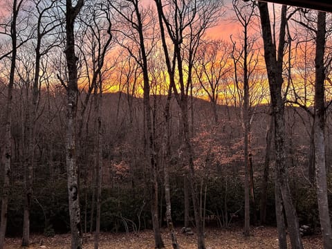 Views from the living room and deck.