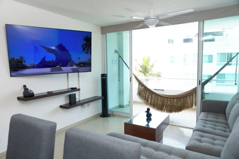 Deluxe Apartment, Balcony | Living area